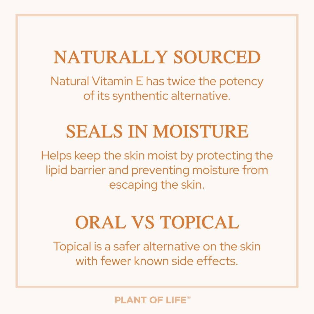 Plant of Life - Vitamin E Oil | Natural | Face, Skin & Hair Care |Tocopherol