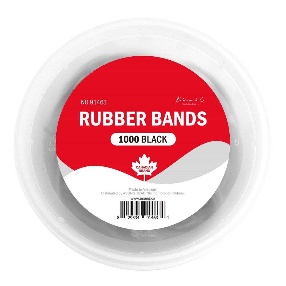 Josriel's Beauty Supply - KIM & C 1000pcs Rubber Bands (Assorted & Black)