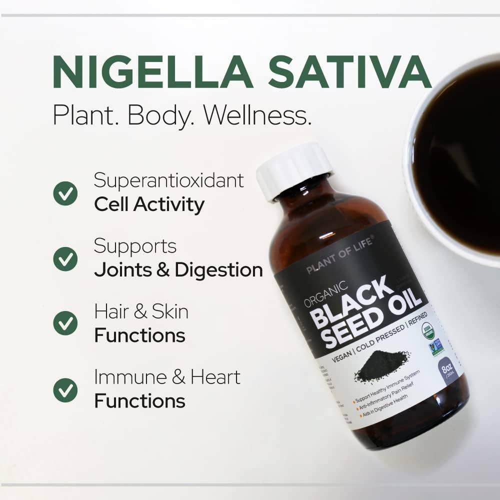 Plant of Life - Black Seed Oil| Pure Plant-Based - Nigella Sativa Cumin Seed
