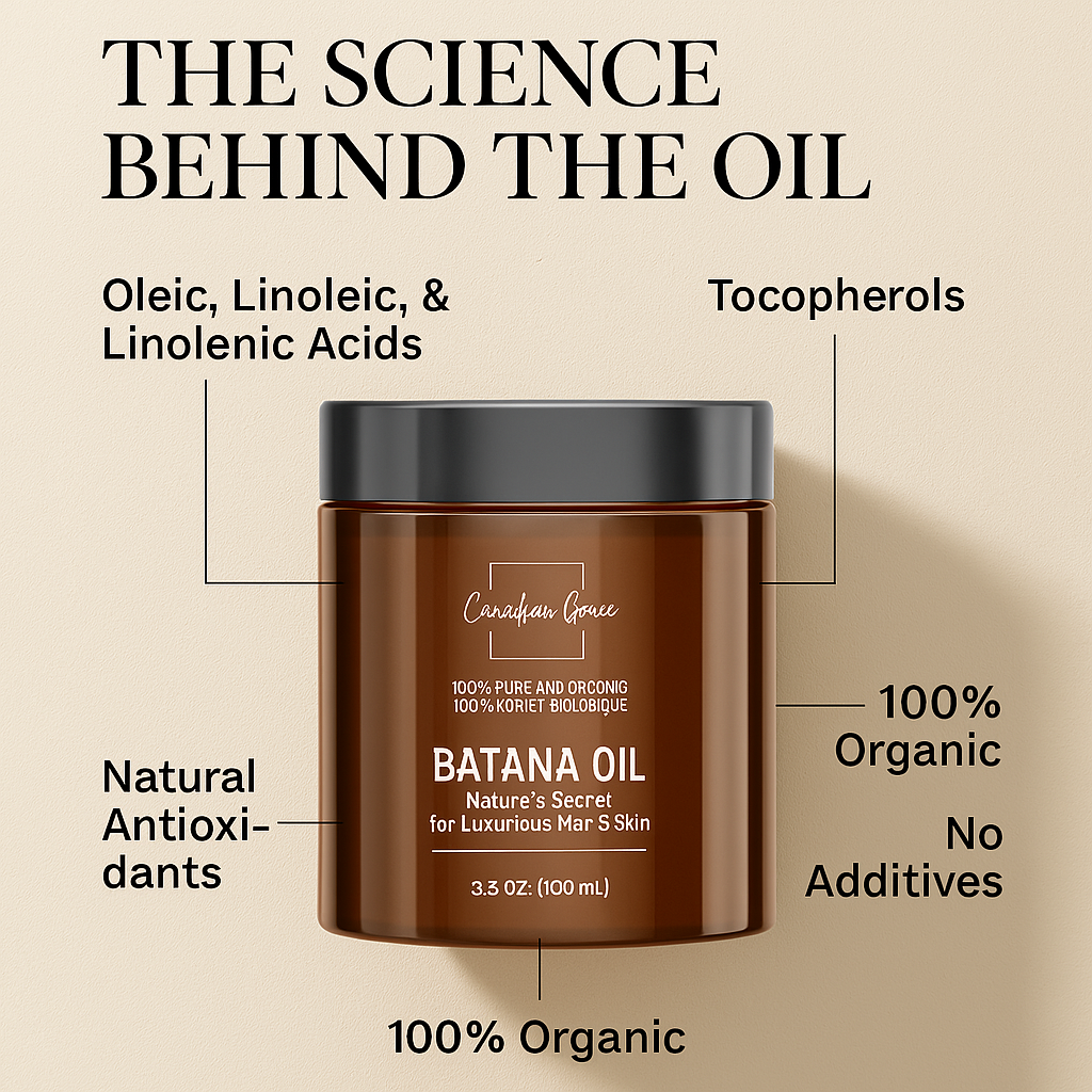Canadian Grace - Canadian Grace Premium 100% Organic Batana Oil – Raw & Authentic from the Misquita, Honduras for Hair Growth & Skin Nourishment