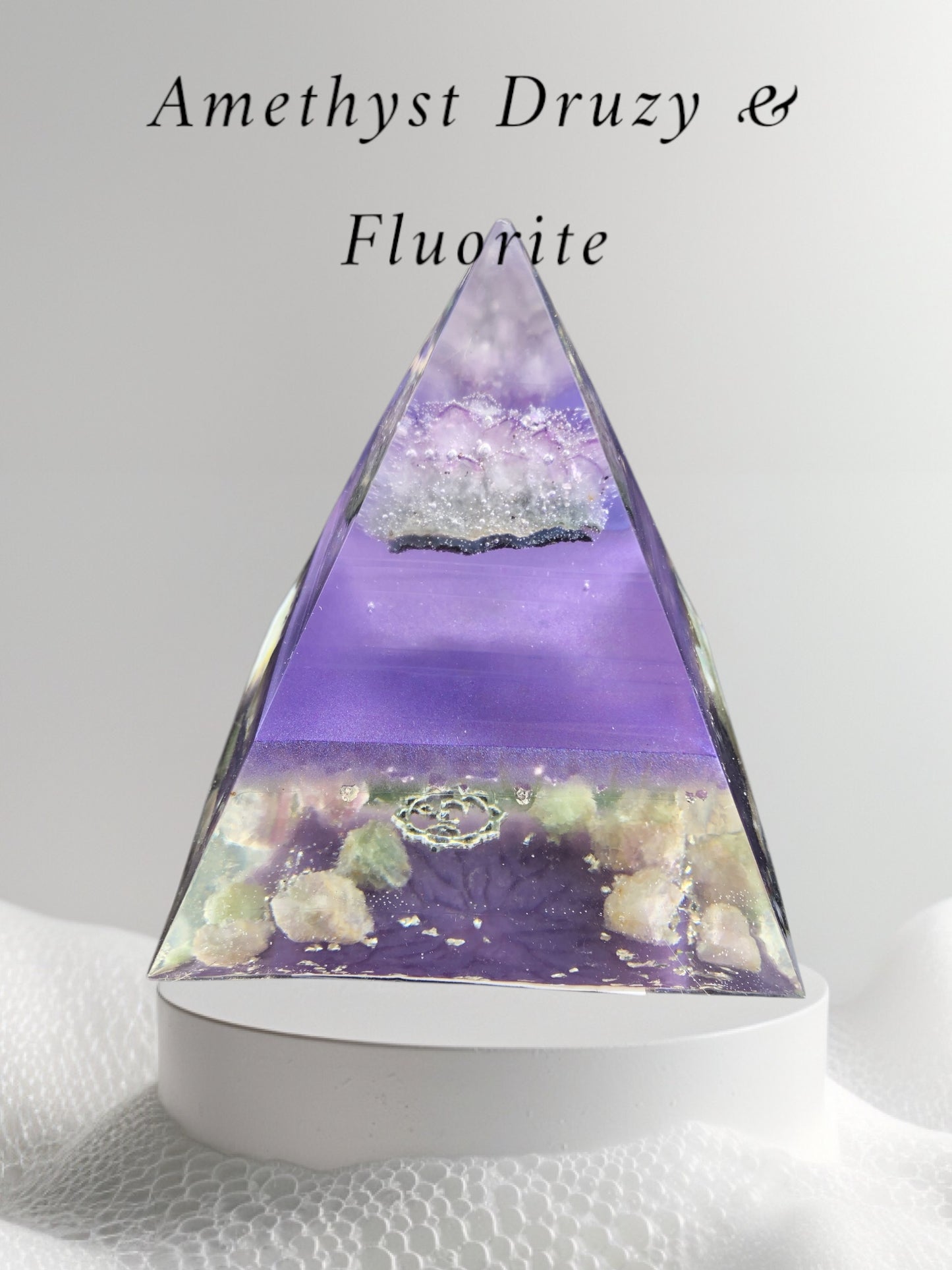 Orgonics by Driftwood Works Inc - CHAKRA-CROWN Orgone Pyramid