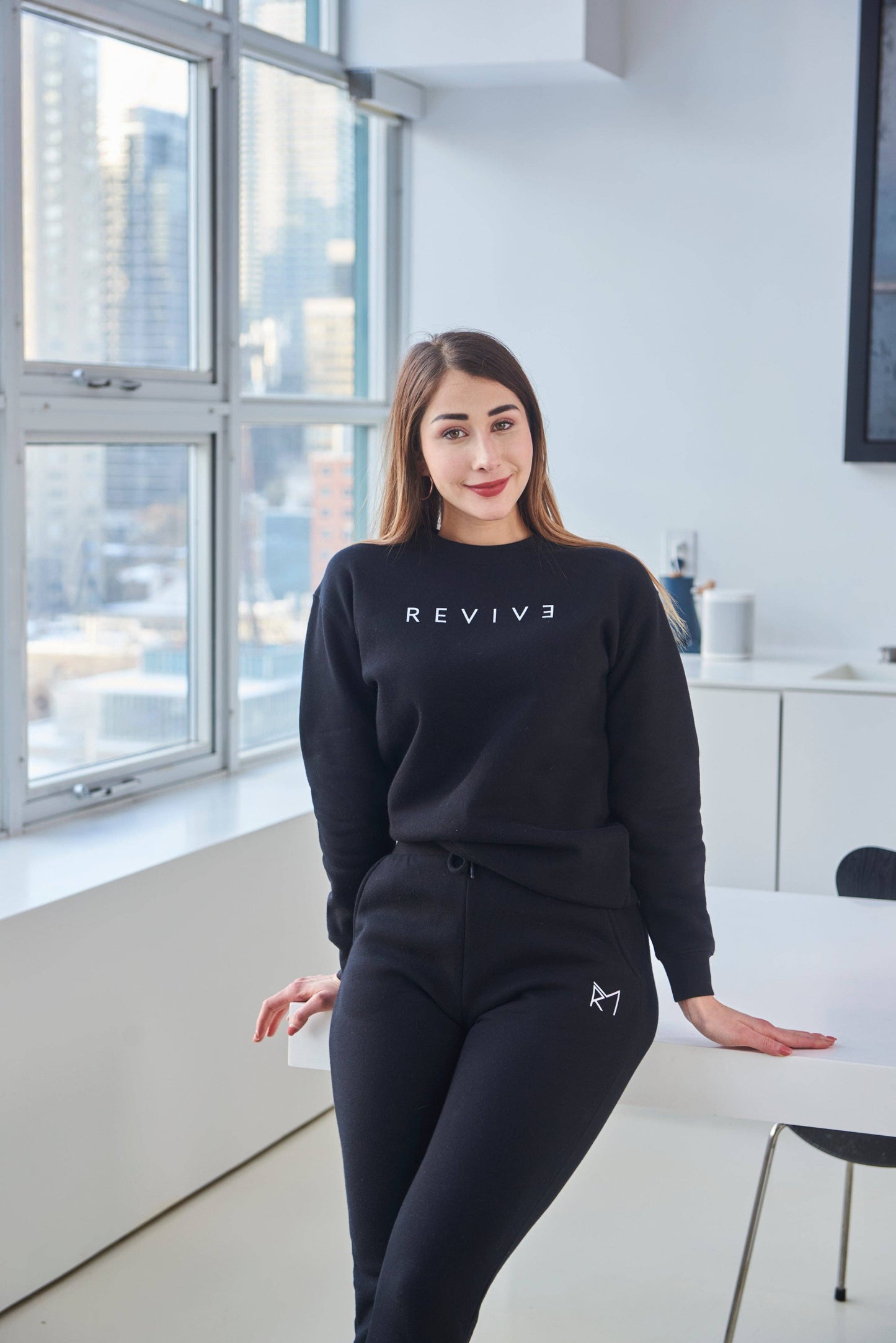 Revive Loungewear - Crew Neck Jumper - Black