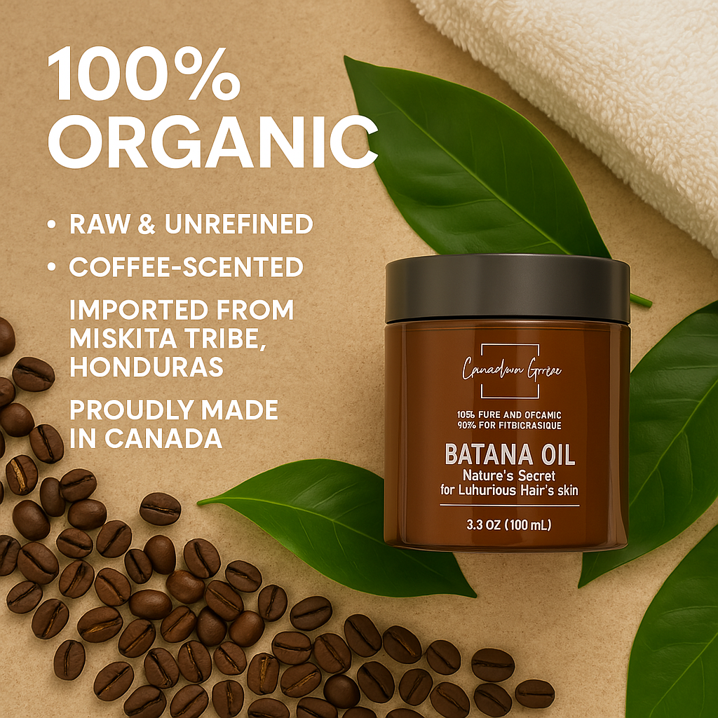 Canadian Grace - Canadian Grace Premium 100% Organic Batana Oil – Raw & Authentic from the Misquita, Honduras for Hair Growth & Skin Nourishment