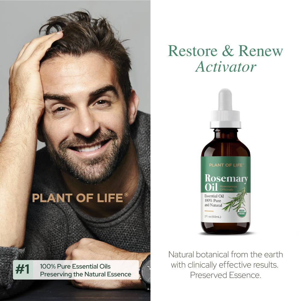 Plant of Life - Rosemary Essential Oil for Aromatherapy Hair, Skin, & Nails