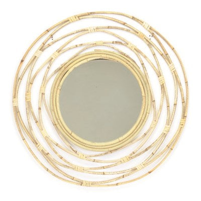 Round Rattan Mirror