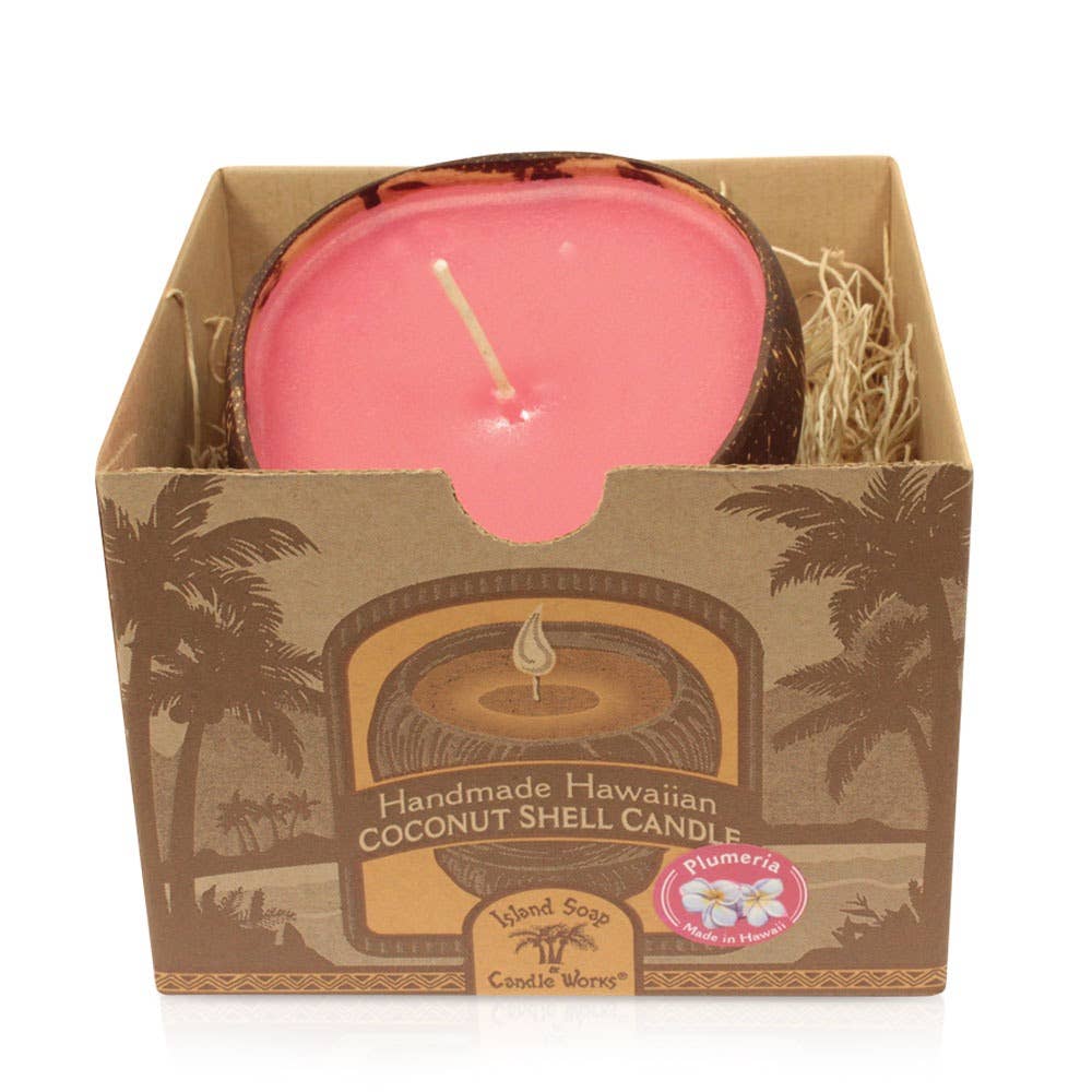 Large Coconut Bowl Candle - Plumeria