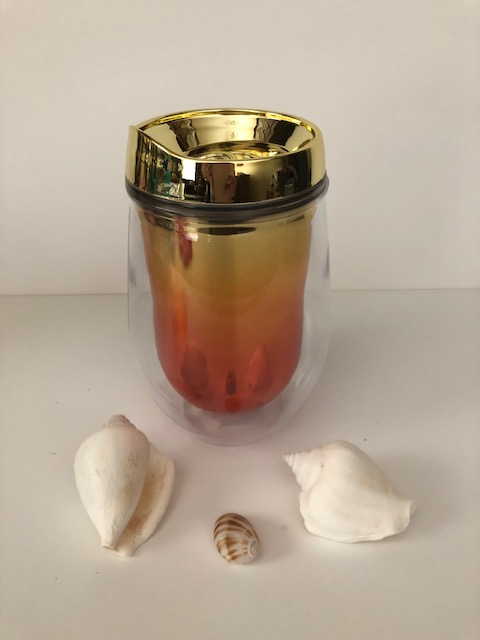 Metallic Ombre Stemless Wine Tumbler-Orange