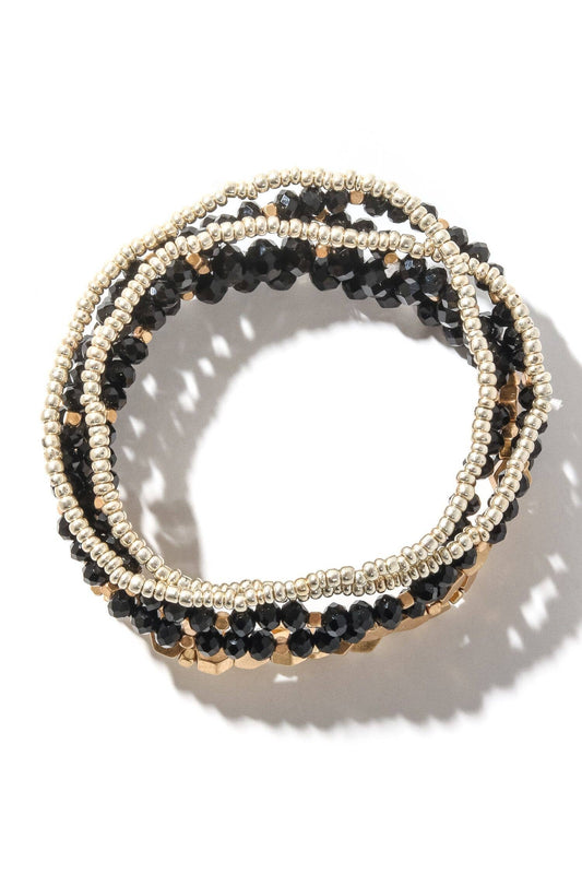 Mixed Faceted Beaded Bracelets