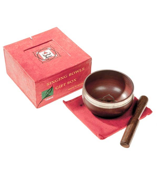Tibetan Singing Bowl Gift Set Red