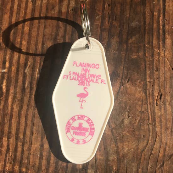 Retro Motel Key Chain "Flamingo Inn"