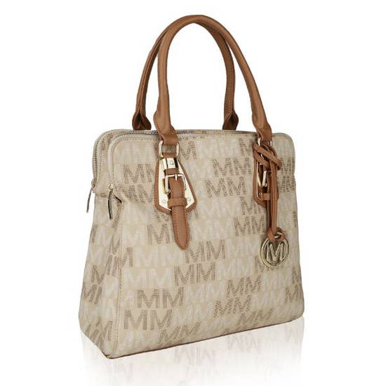 MKF Collection Prague Milan M Signature Handbag by Mia K.- Beige