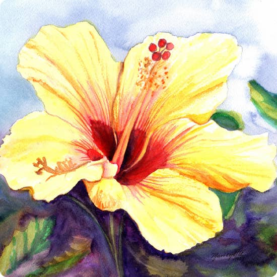 MT Yellow Hibiscus Coaster