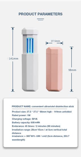 UV Handheld USB Sanitizer - White