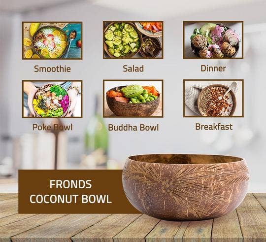Palm Leaves Coconut Bowl