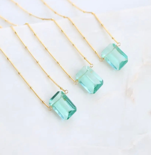 Aquamarine Quartz Necklace