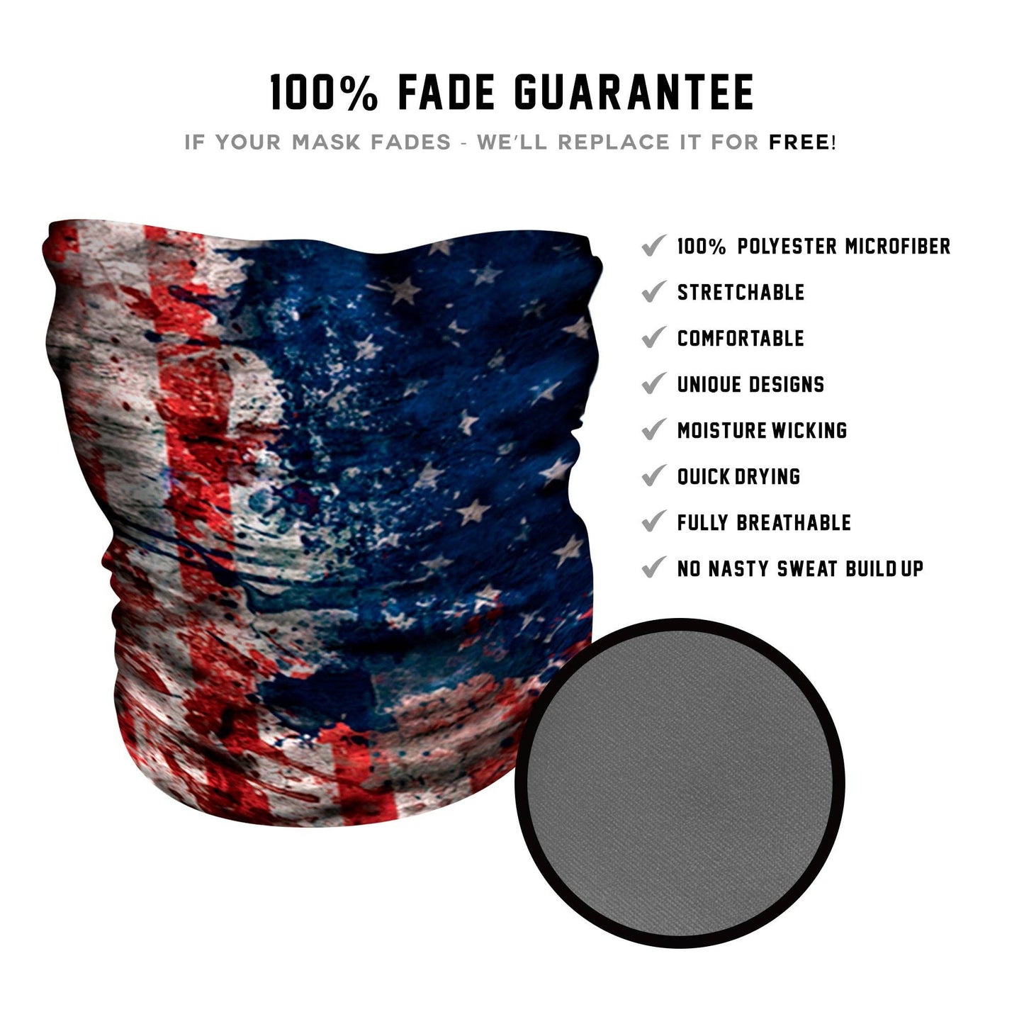 Live Fast Gear - USA Hand Paint Neck Gaiter - *Now With Sewn Edges*