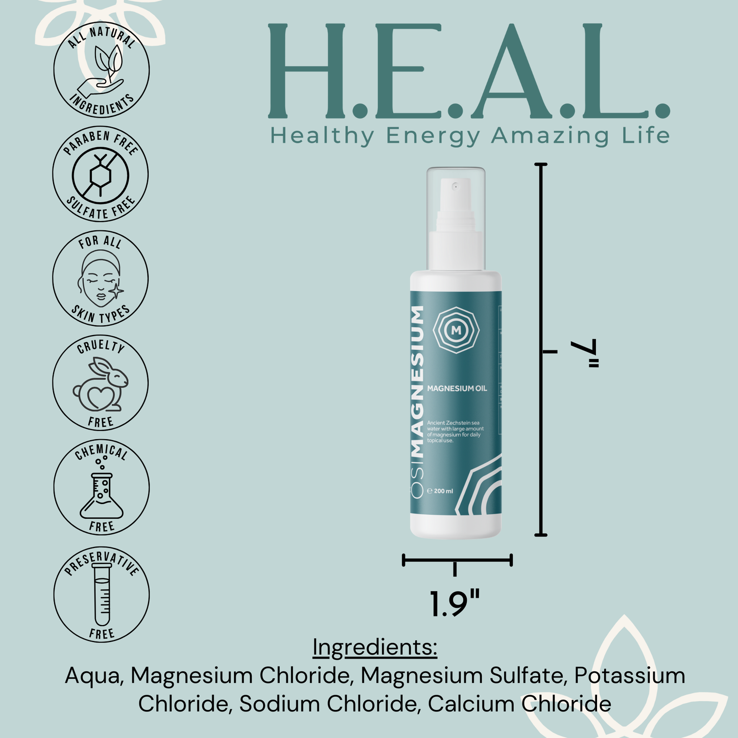 Healthy Energy Amazing Life - ŐSIMAGNESIUM Oil - 6.76oz