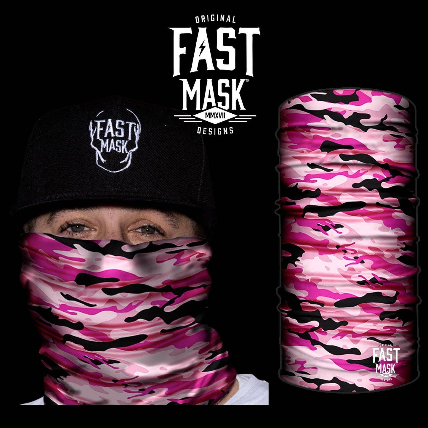 Live Fast Gear - Pink Camo Neck Gaiter - *Now - with Sewn Edges*