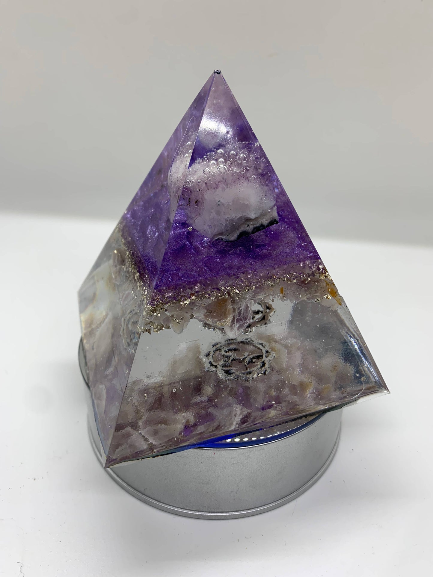 Orgonics by Driftwood Works Inc - CHAKRA-CROWN Orgone Pyramid