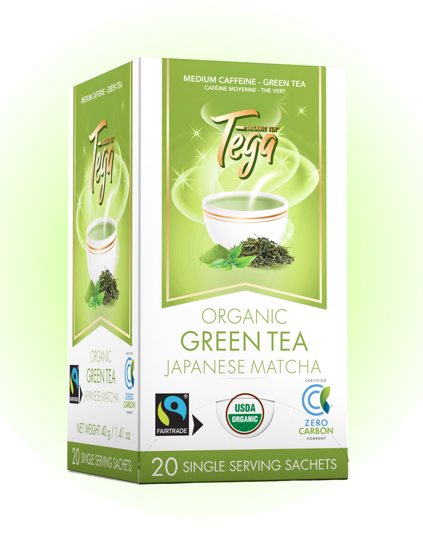 Tega Organic Tea - Sencha Green Tea with Japanese Matcha Organic FT 20ct