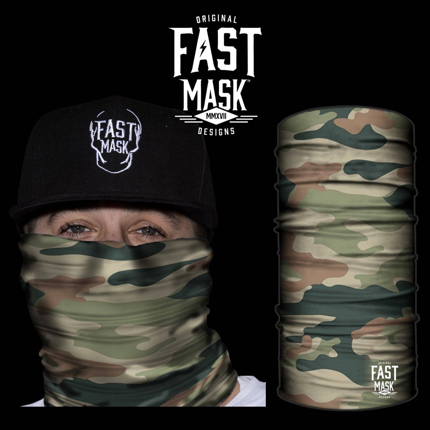 Live Fast Gear - Woodland Camo Neck Gaiter *Now with Sewn Edges*