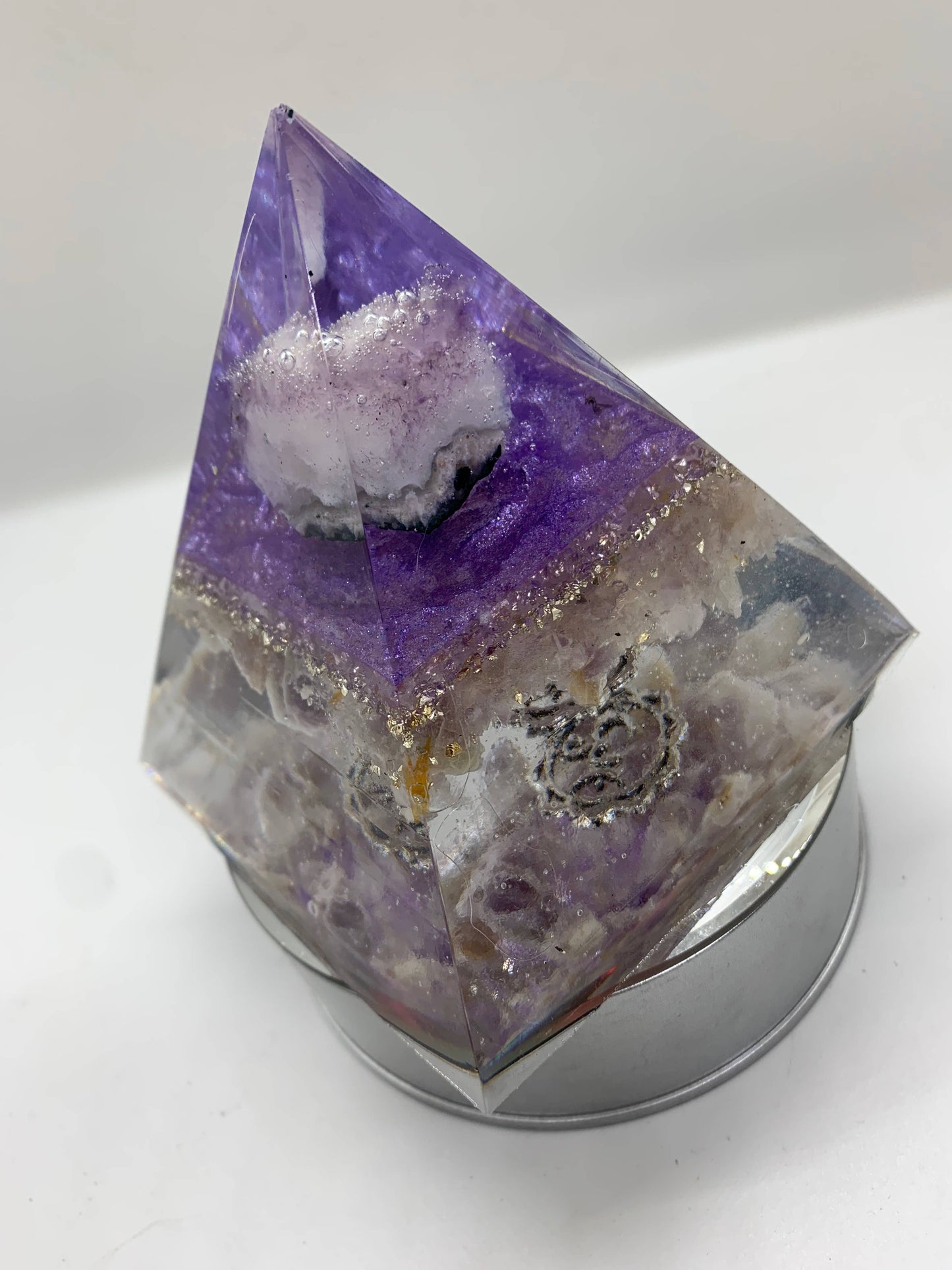 Orgonics by Driftwood Works Inc - CHAKRA-CROWN Orgone Pyramid