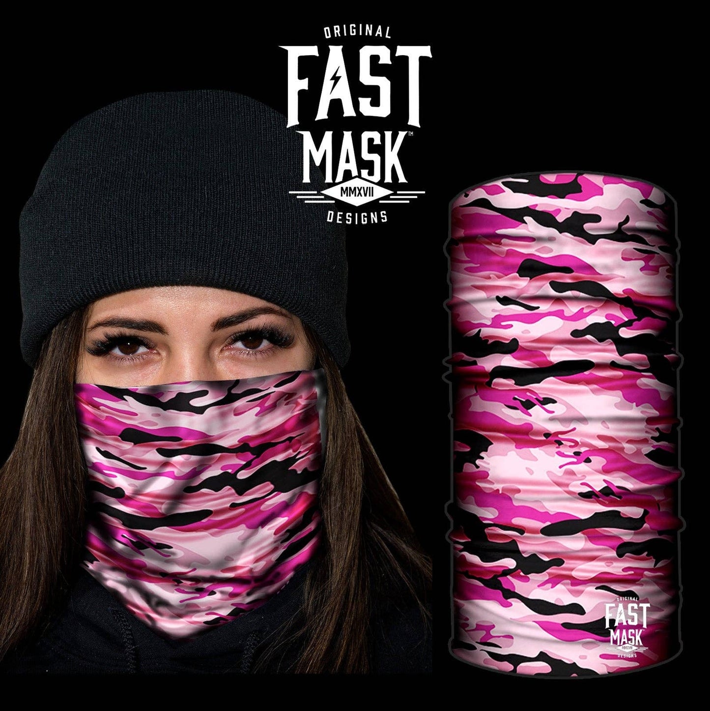 Live Fast Gear - Pink Camo Neck Gaiter - *Now - with Sewn Edges*