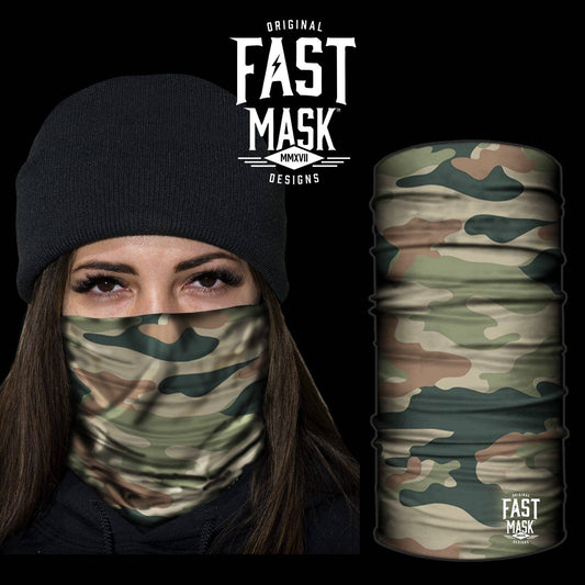 Live Fast Gear - Woodland Camo Neck Gaiter *Now with Sewn Edges*