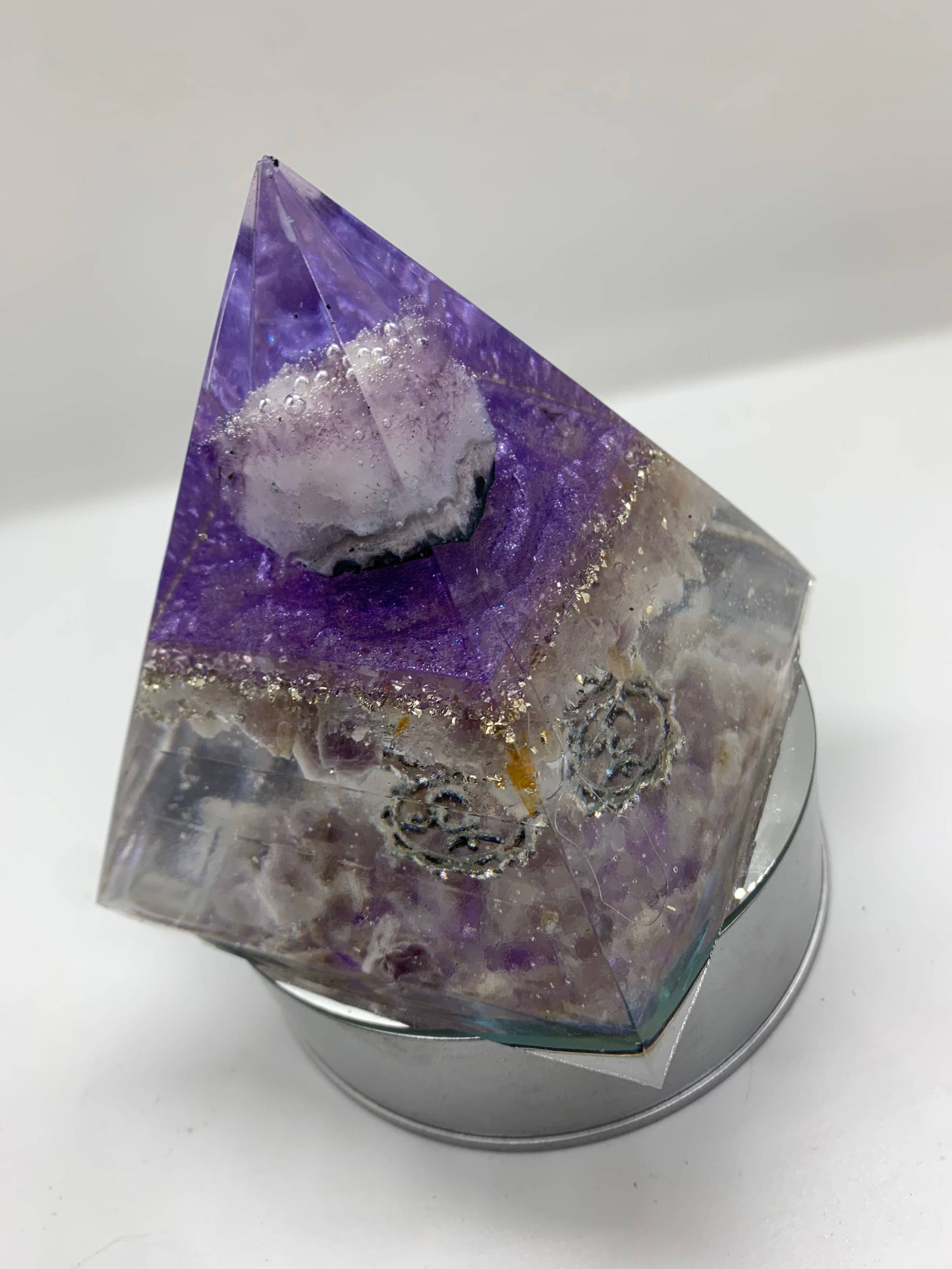 Orgonics by Driftwood Works Inc - CHAKRA-CROWN Orgone Pyramid