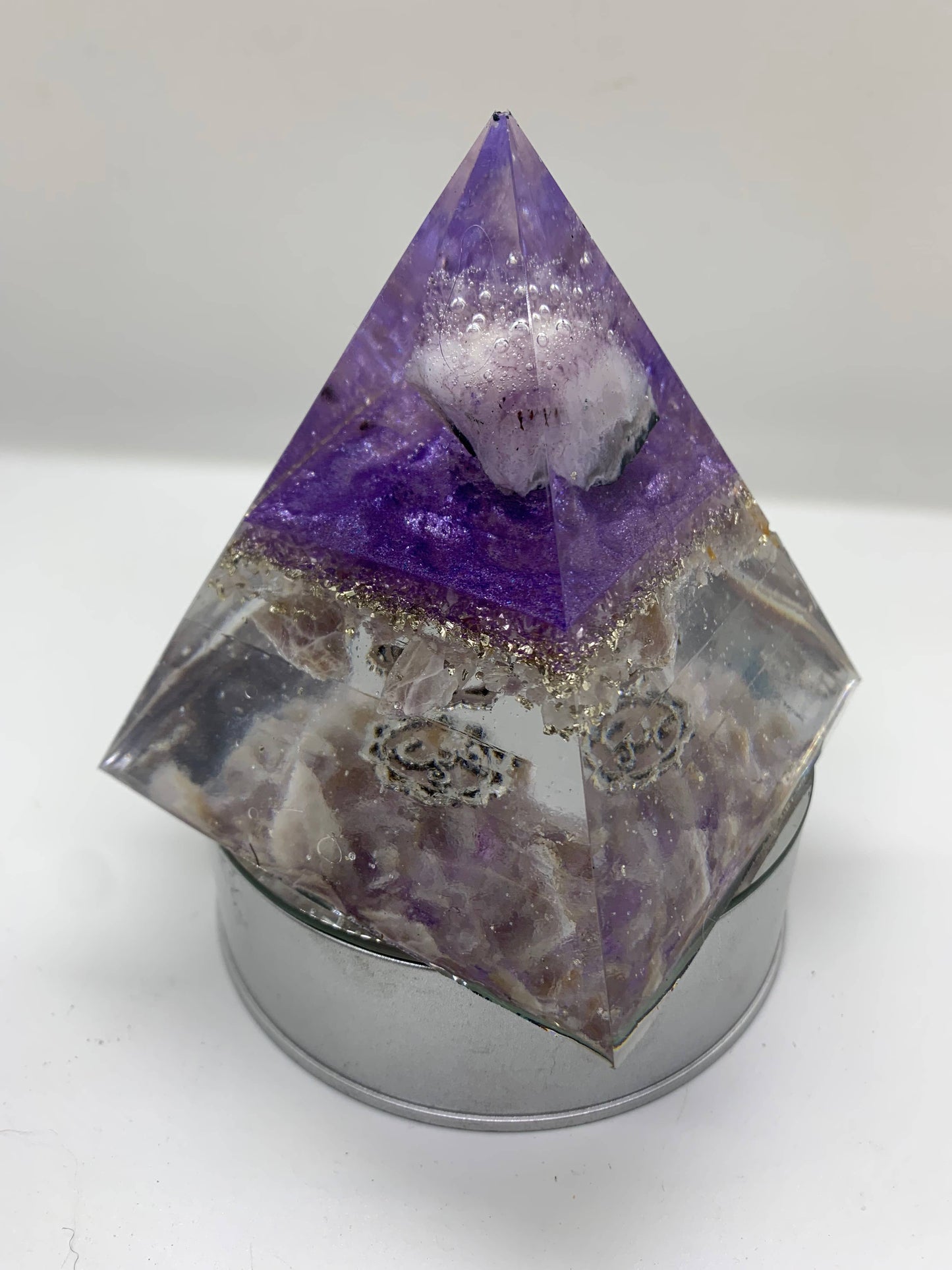 Orgonics by Driftwood Works Inc - CHAKRA-CROWN Orgone Pyramid