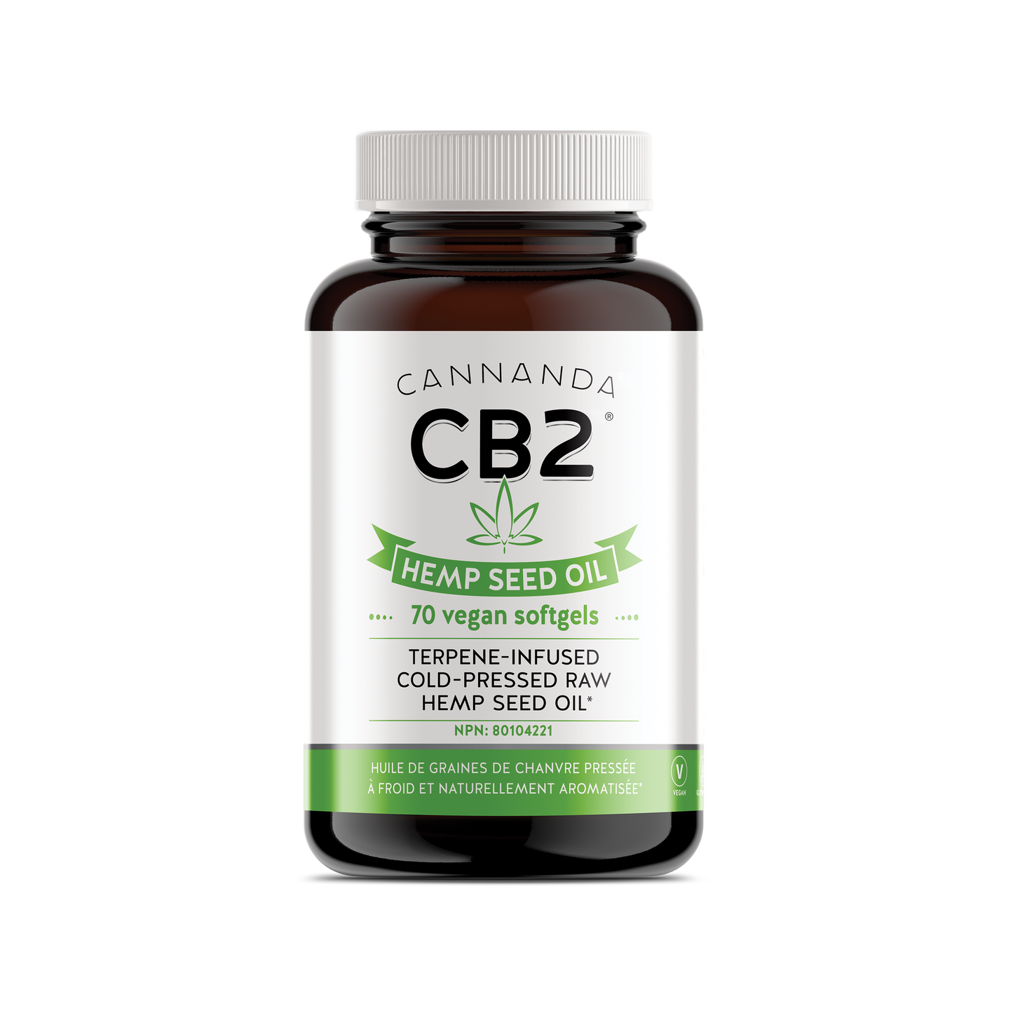 Cannanda - CB2 HEMP SEED OIL >> Vegan Softgels (70 Vegan Softgels)