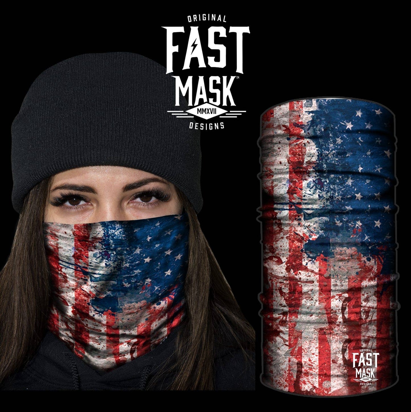 Live Fast Gear - USA Hand Paint Neck Gaiter - *Now With Sewn Edges*