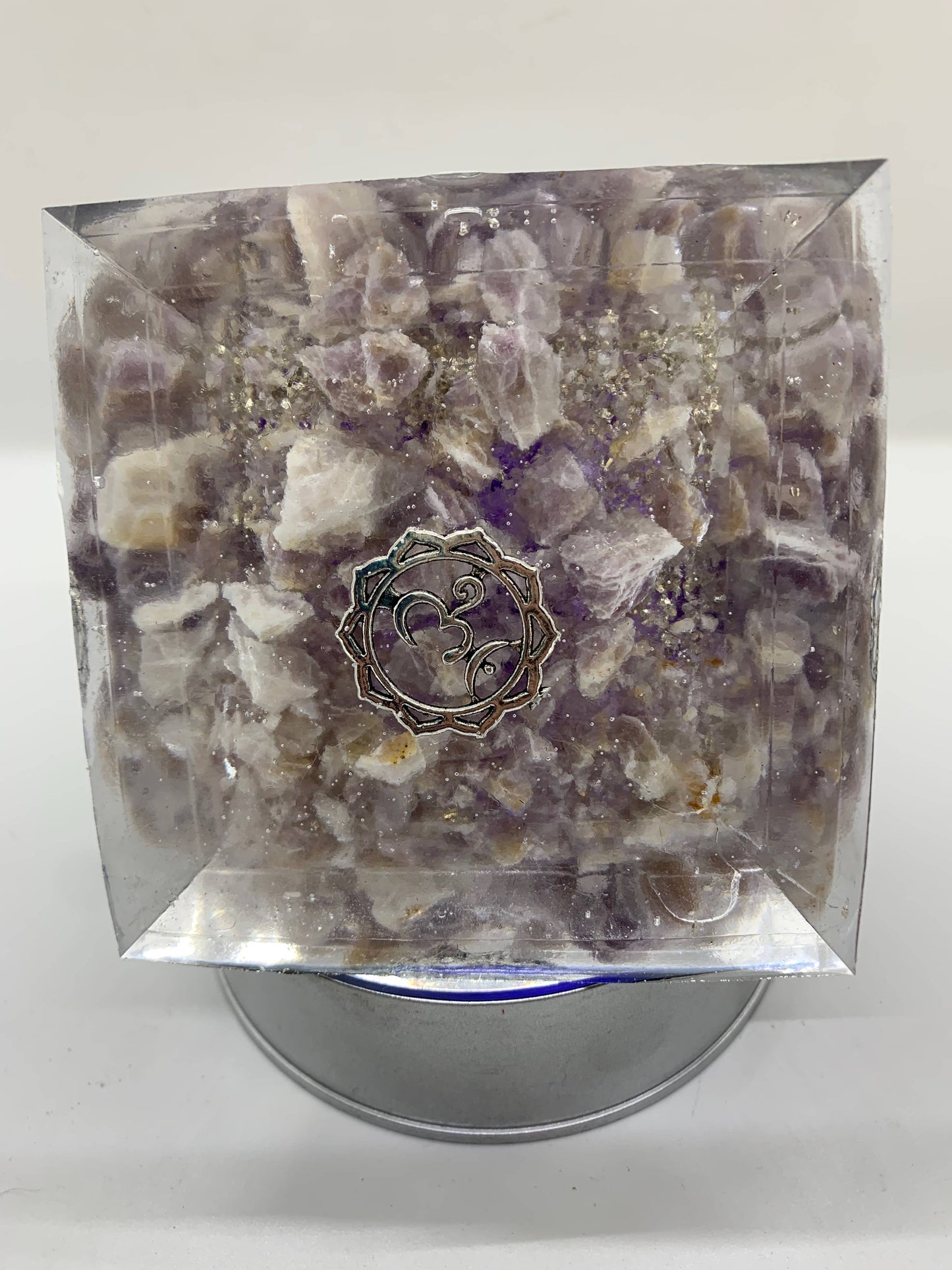 Orgonics by Driftwood Works Inc - CHAKRA-CROWN Orgone Pyramid