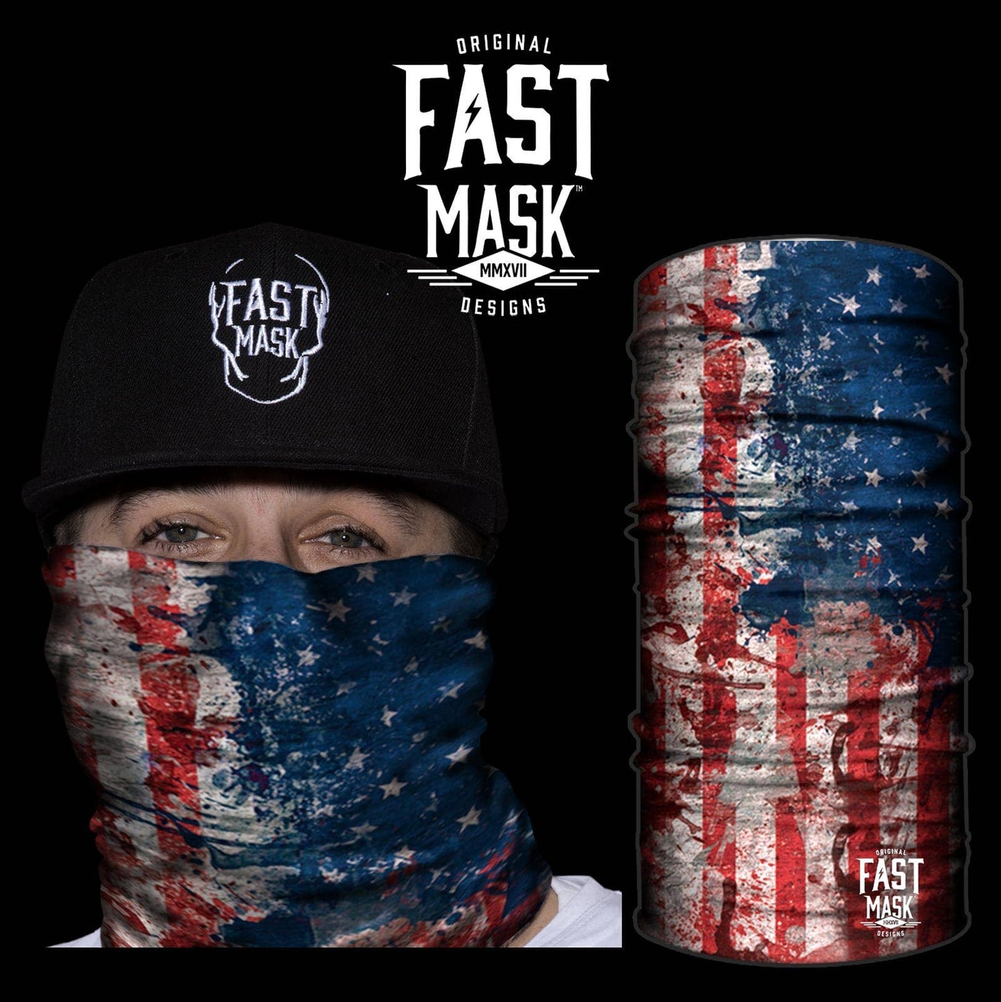 Live Fast Gear - USA Hand Paint Neck Gaiter - *Now With Sewn Edges*