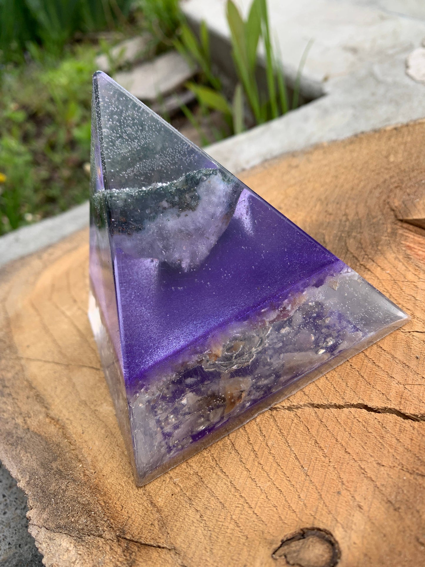 Orgonics by Driftwood Works Inc - CHAKRA-CROWN Orgone Pyramid