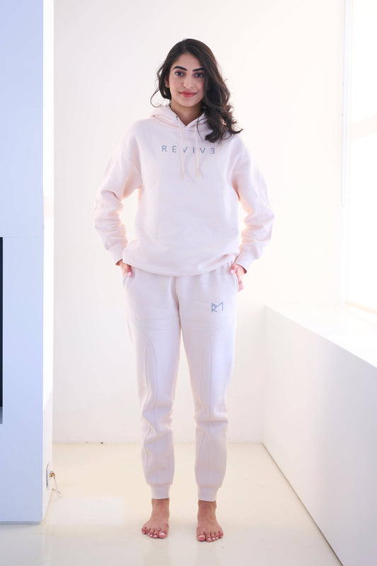 Revive Loungewear - Two Piece Lounge Set. Oversized Hoodie and Jogger - Powder Pink