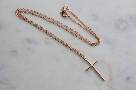 Rose Gold Cross Necklace