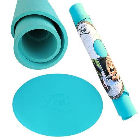 OvalZenStands Meditation/ Yoga Mats & Social Distancing Cues (Aqua)