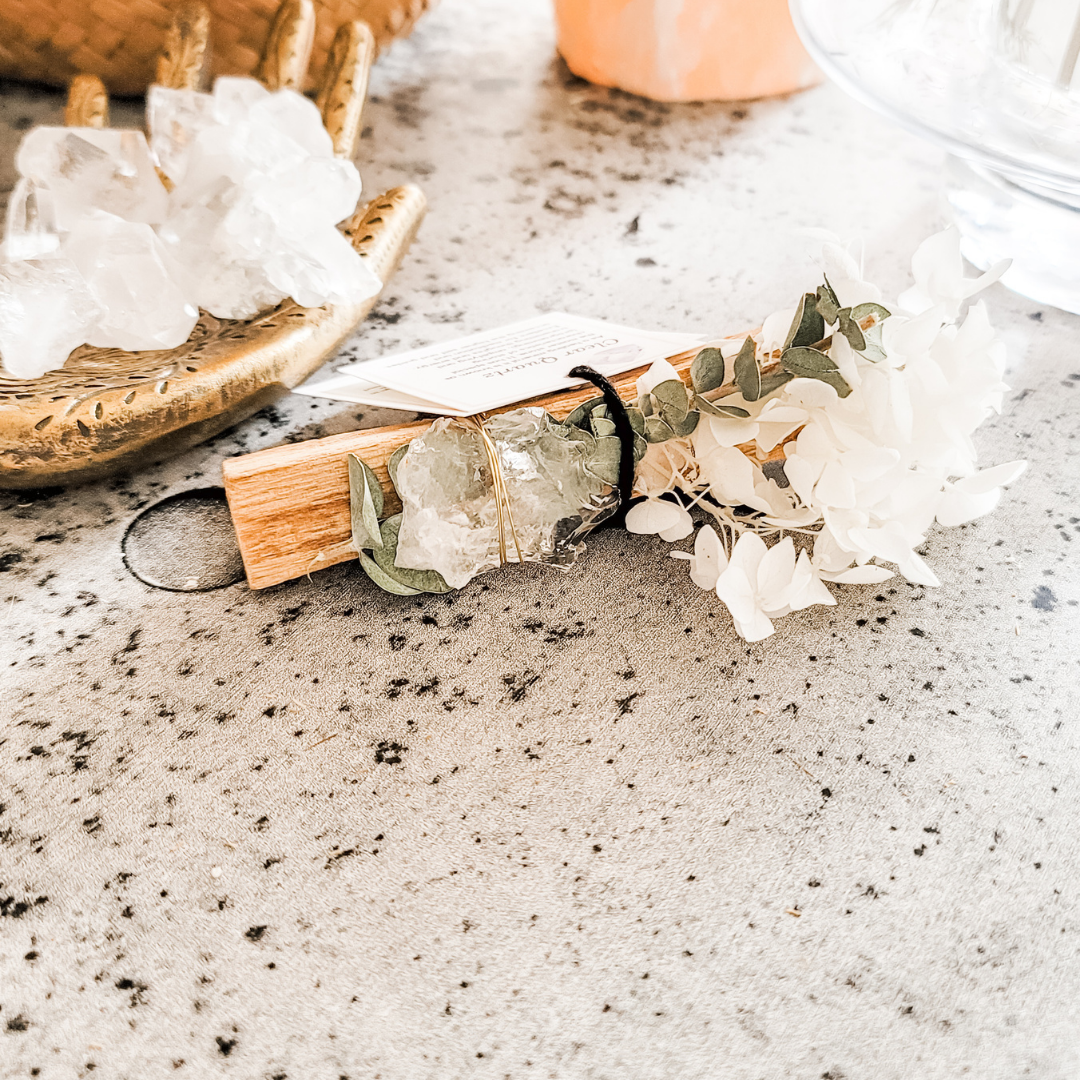 Palo Santo x Clear Quartz Crystal Burn Bundle