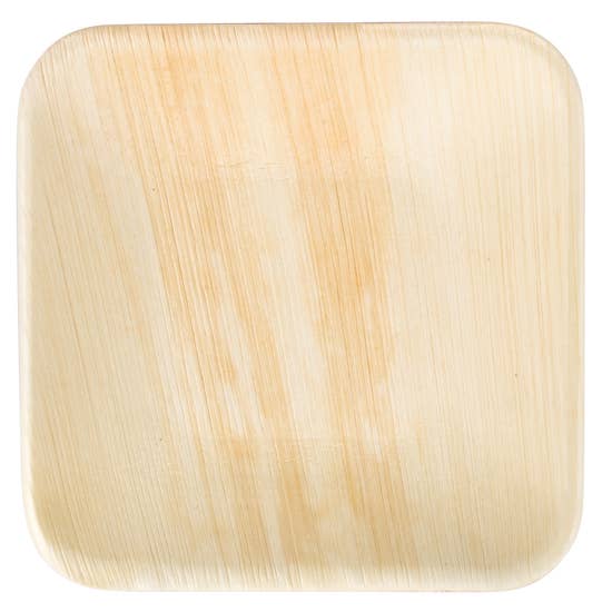 Palm Leaf Bamboo Like Square Plates- Pack of 25 plates (9 inch)