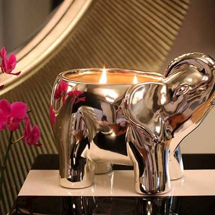 Elephant Collection - Gold Elephant Candle - Palo Santo scent