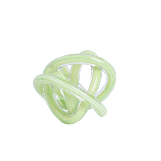 Glass 2-Tone Knot-Lime