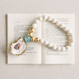 Petite Recycled Oyster Shell Blessing Beads - Rose