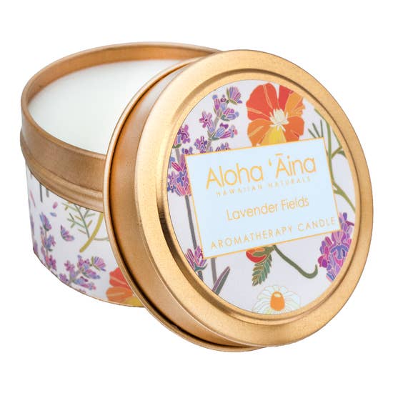 Lavender Fields Gold Tin Candle