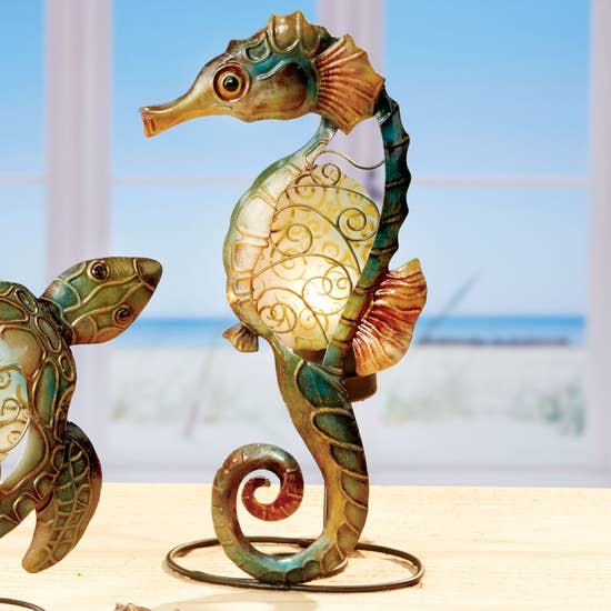 Seahorse Capiz Tealight Holder