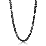 Crucible Polished Stainless Steel Byzantine Chain Necklace