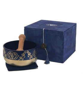 Medium Tibetan Singing Bowl Gift Set Cobalt