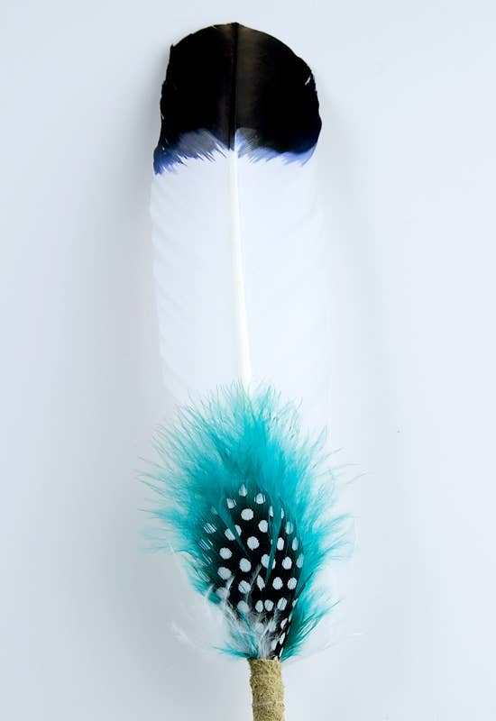 Smudging Feather - Imitation Eagle Quill - Wisdom - Teal