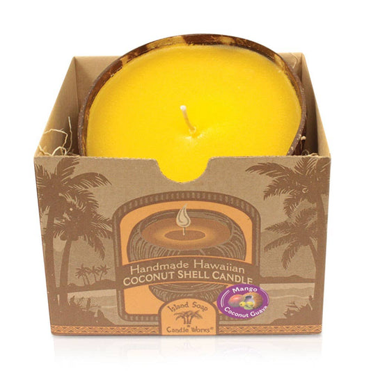 Large Coconut Bowl Candle - Mango Coconut Guava