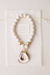 Petite Recycled Oyster Shell Blessing Beads - Rose